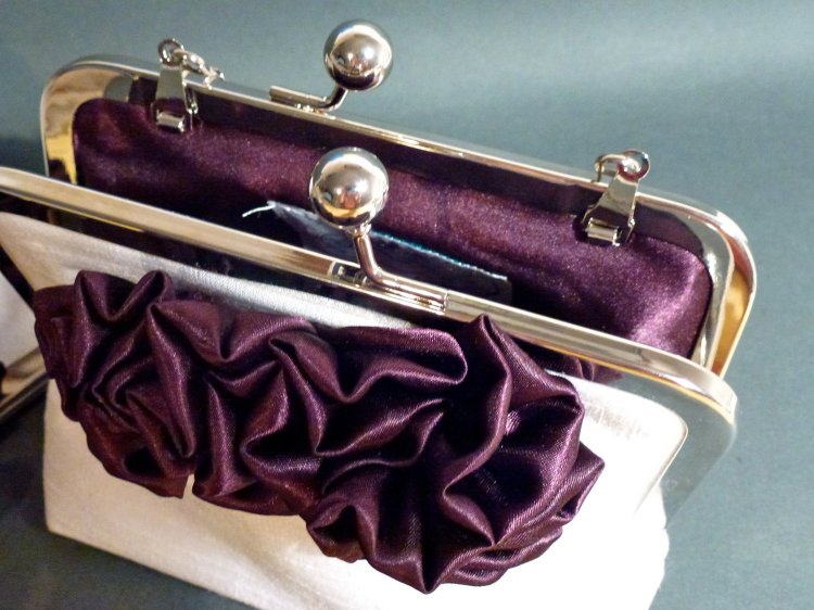 All of Cynthia's clutches are made with beautiful inner material such as this beauty, here.